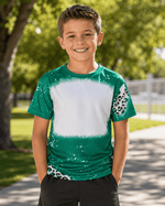 ILTEX Apparel Cheetah Green Faux Bleached Kids Top