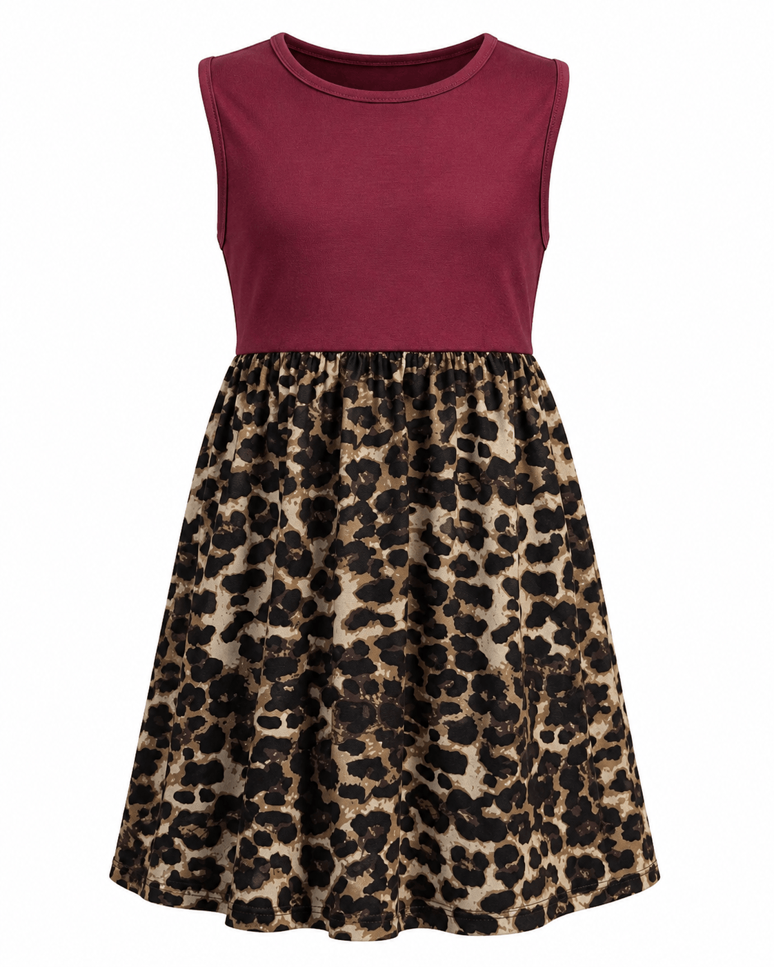 ILTEX Apparel Cheetah Maroon Maxi Dress Kids