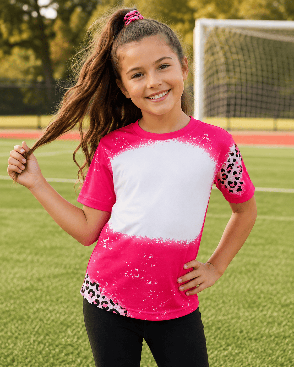 ILTEX Apparel Cheetah Pink Faux Bleached Kids Top