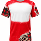 ILTEX Apparel Cheetah Plaid Red Faux Bleached Kids Top
