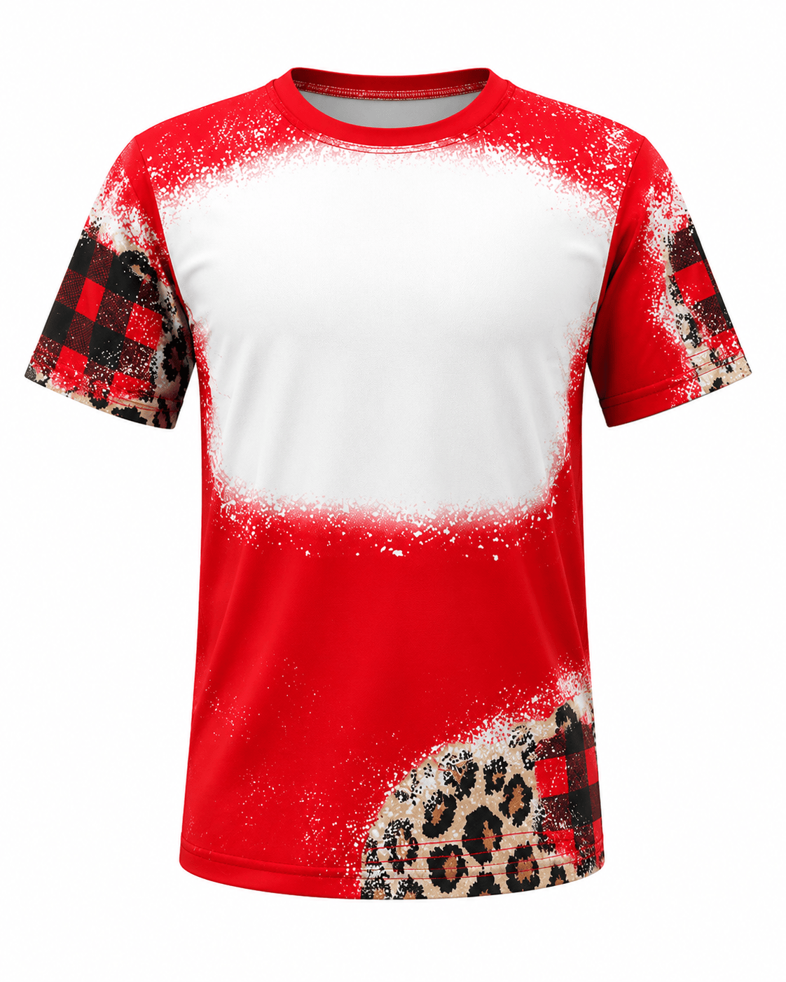 ILTEX Apparel Cheetah Plaid Red Faux Bleached Kids Top