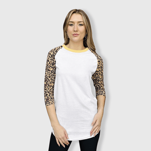 ILTEX Apparel Cheetah Raglan Cheetah Raglan White/Cheetah Adult