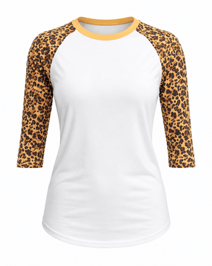 ILTEX Apparel Cheetah Raglan Cheetah Raglan White/Cheetah Adult