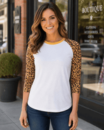 ILTEX Apparel Cheetah Raglan Cheetah Raglan White/Cheetah Adult