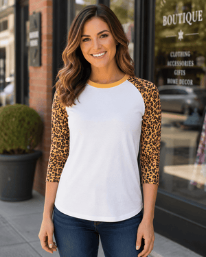 ILTEX Apparel Cheetah Raglan Cheetah Raglan White/Cheetah Adult