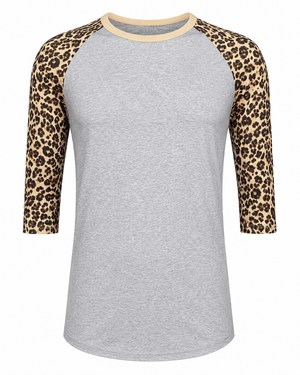 ILTEX Apparel Cheetah Raglan Gray/Cheetah Adult