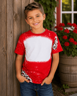 ILTEX Apparel Cheetah Red Faux Bleached Kids Top