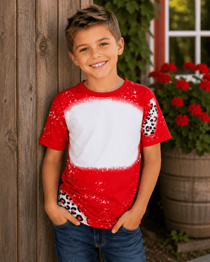 ILTEX Apparel Cheetah Red Faux Bleached Kids Top