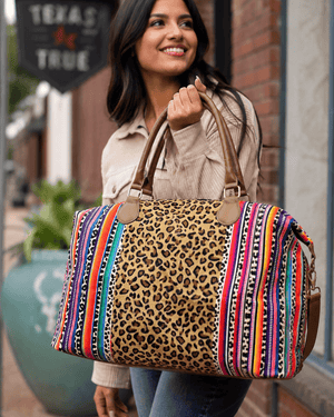 ILTEX Apparel Cheetah Serape Weekender Bag