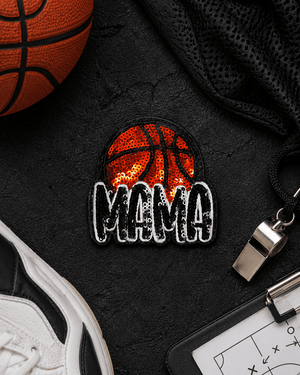 ILTEX Apparel Chenille Patches Basketball CP1249 - Sequin Sports Mama Hat Patches