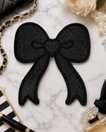 ILTEX Apparel Chenille Patches Black CP1211 - Glittery bow Patch