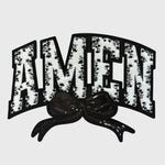 ILTEX Apparel Chenille Patches Black CP12340 - Amen Floral Chenille Bow Patch