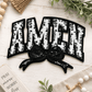 ILTEX Apparel Chenille Patches Black CP1240 - Amen Floral Chenille Bow Patch