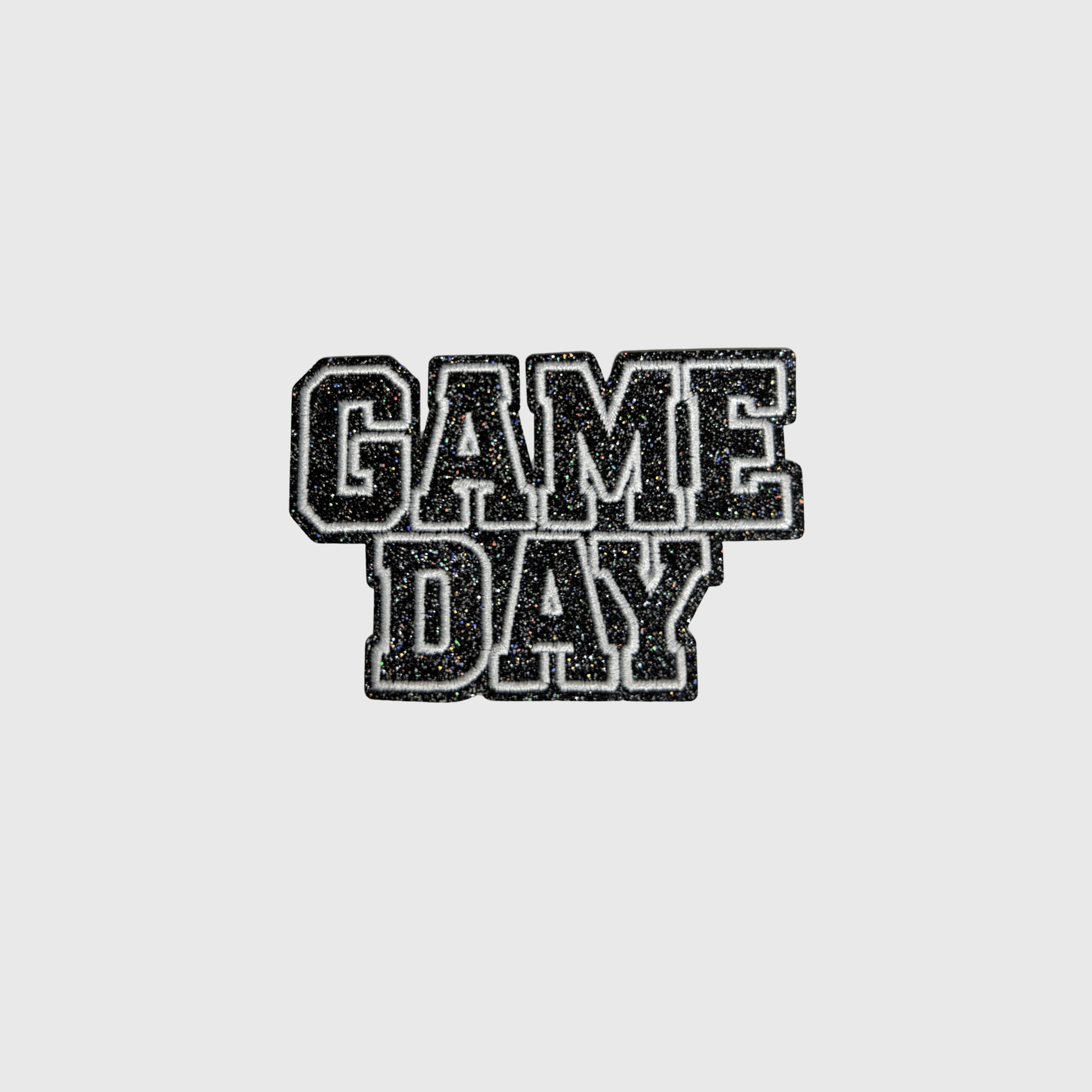 ILTEX Apparel Chenille Patches Black CP1246 - Glittery Game Day Hat Patches