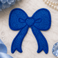 ILTEX Apparel Chenille Patches Blue CP1211 - Glittery bow Patch