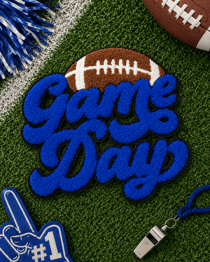ILTEX Apparel Chenille Patches Blue Football CP1210 - Game Day Chenille Patch
