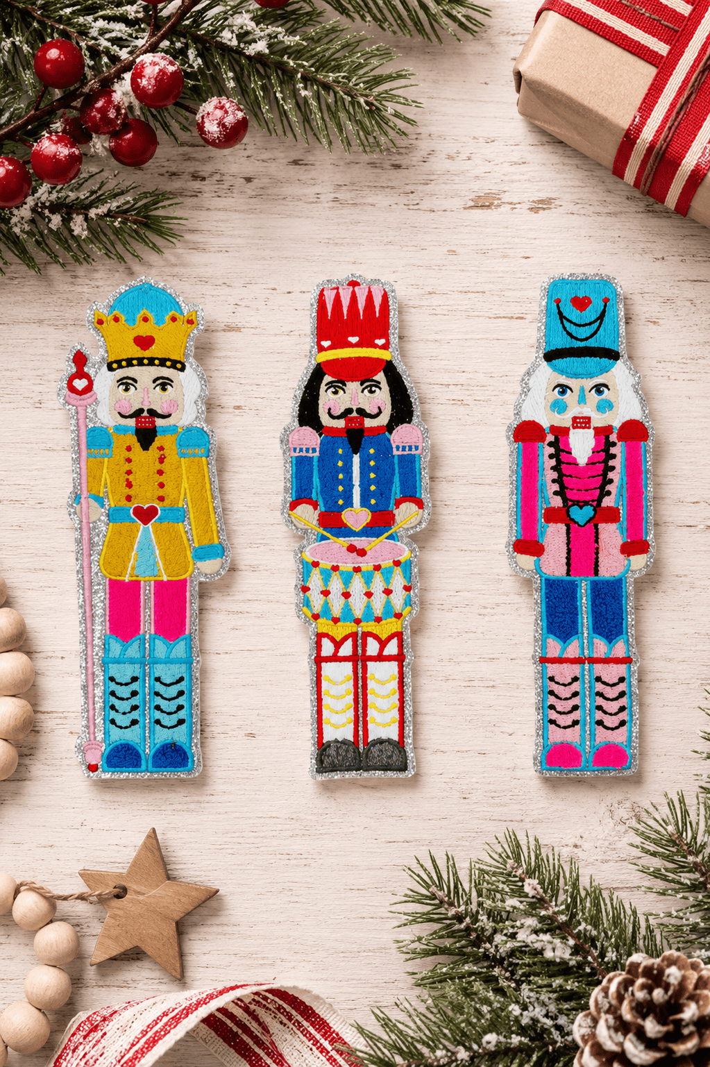 ILTEX Apparel Chenille Patches Bundle - 3 pack CP1130 - Nutcracker Figures