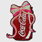 ILTEX Apparel Chenille Patches Coca Cola CP1224 - Sequin Soda Can Patch with Bow