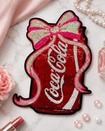 ILTEX Apparel Chenille Patches Coca Cola CP1224 - Sequin Soda Can Patch with Bow