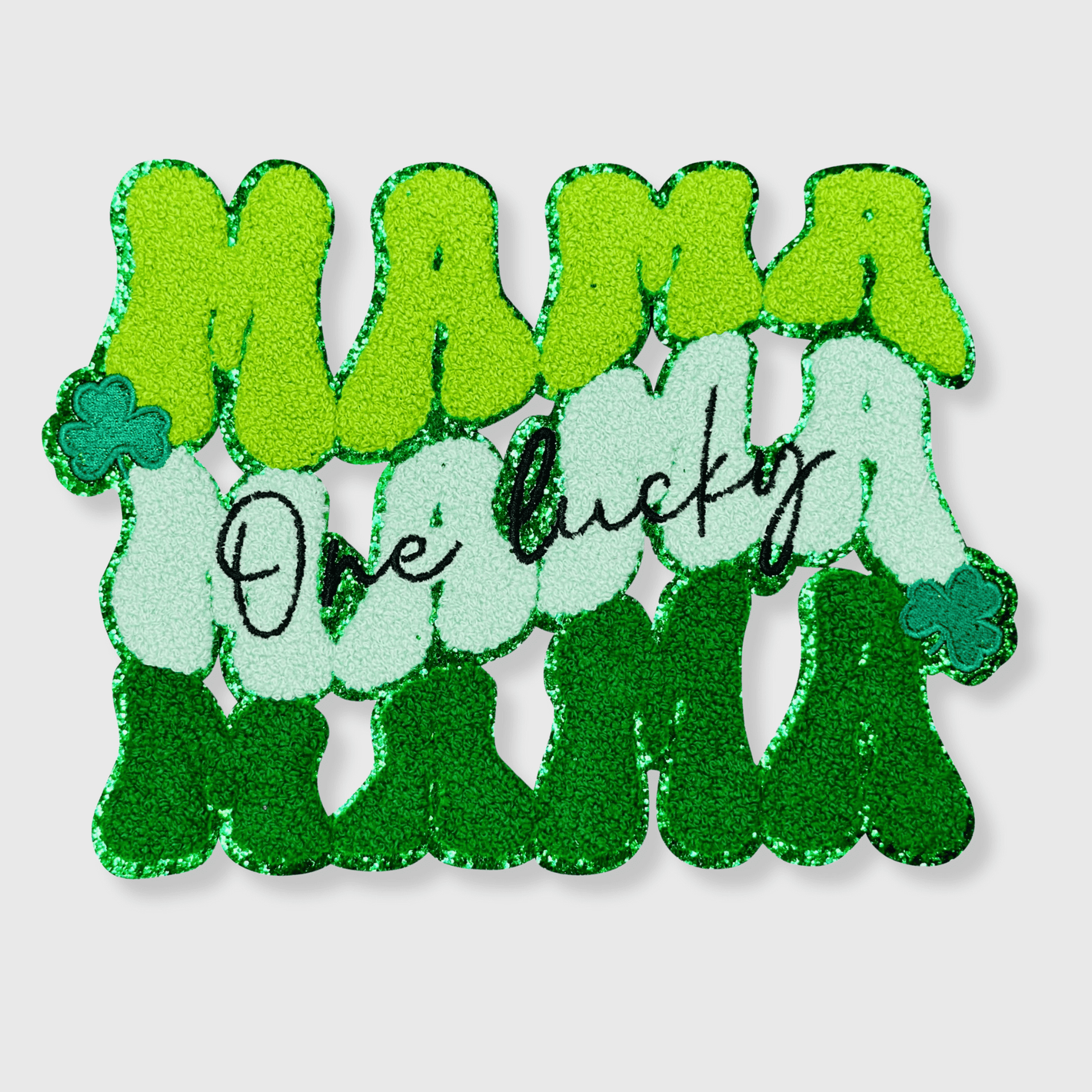 ILTEX Apparel Chenille Patches CP1019 - 'One Lucky Mama' Chenille Patch