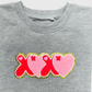 ILTEX Apparel Chenille Patches CP1029 - 'XOXO' Red Pink Heart Chenille Patch (Small)