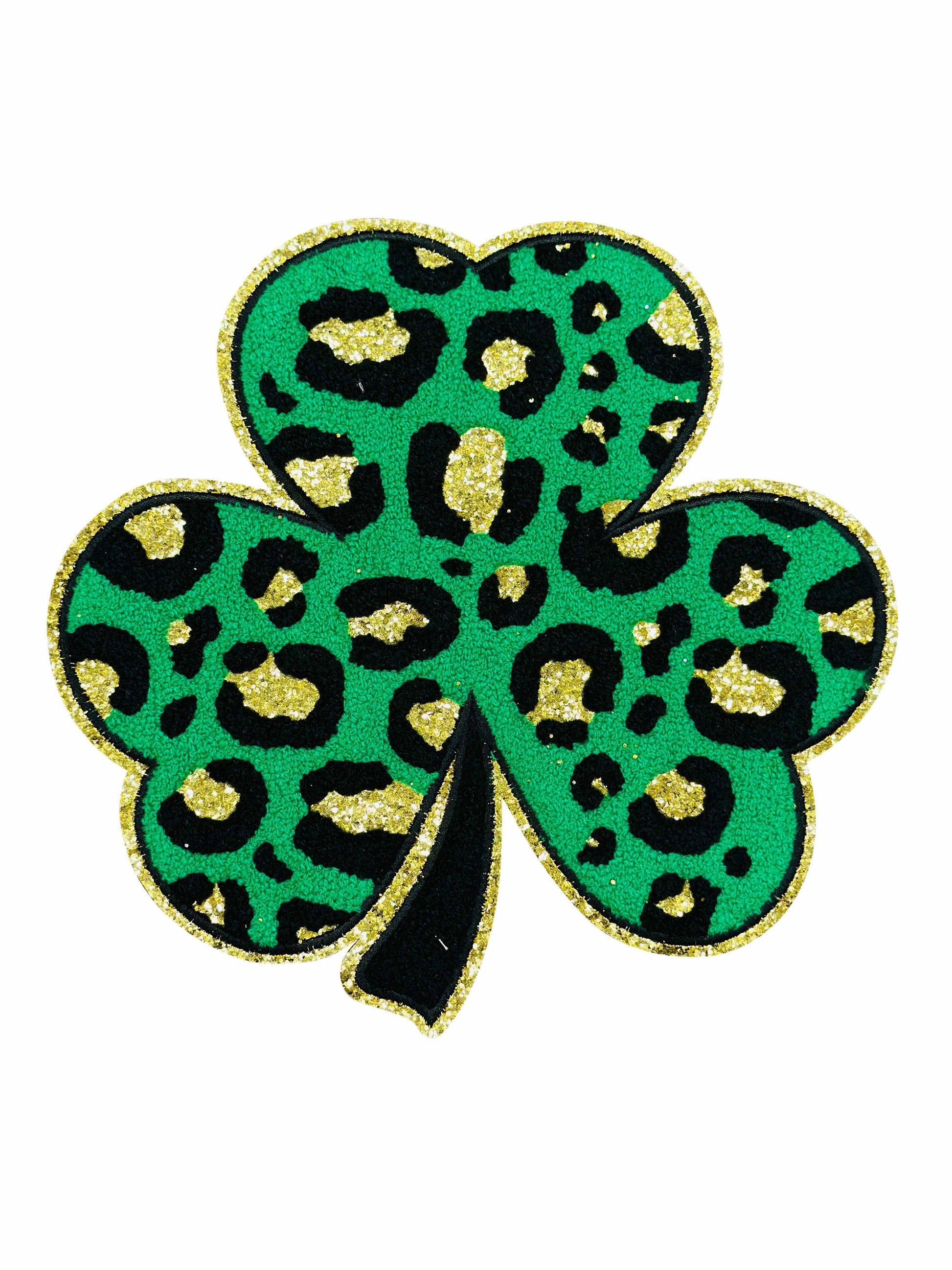 ILTEX Apparel Chenille Patches CP1038 - S. Patrick's Clover Cheetah Chenille Patch