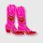 ILTEX Apparel Chenille Patches CP1040 - Cowboy Boots Glittery Chenille Sequin Patch