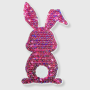 ILTEX Apparel Chenille Patches CP1052 - Easter Rabbit Chenille Sequin Patch (Small)