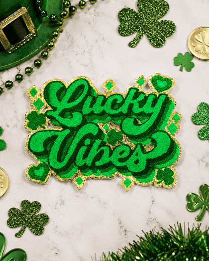 ILTEX Apparel Chenille Patches CP1054 - Lucky Vibes Chenille Patch