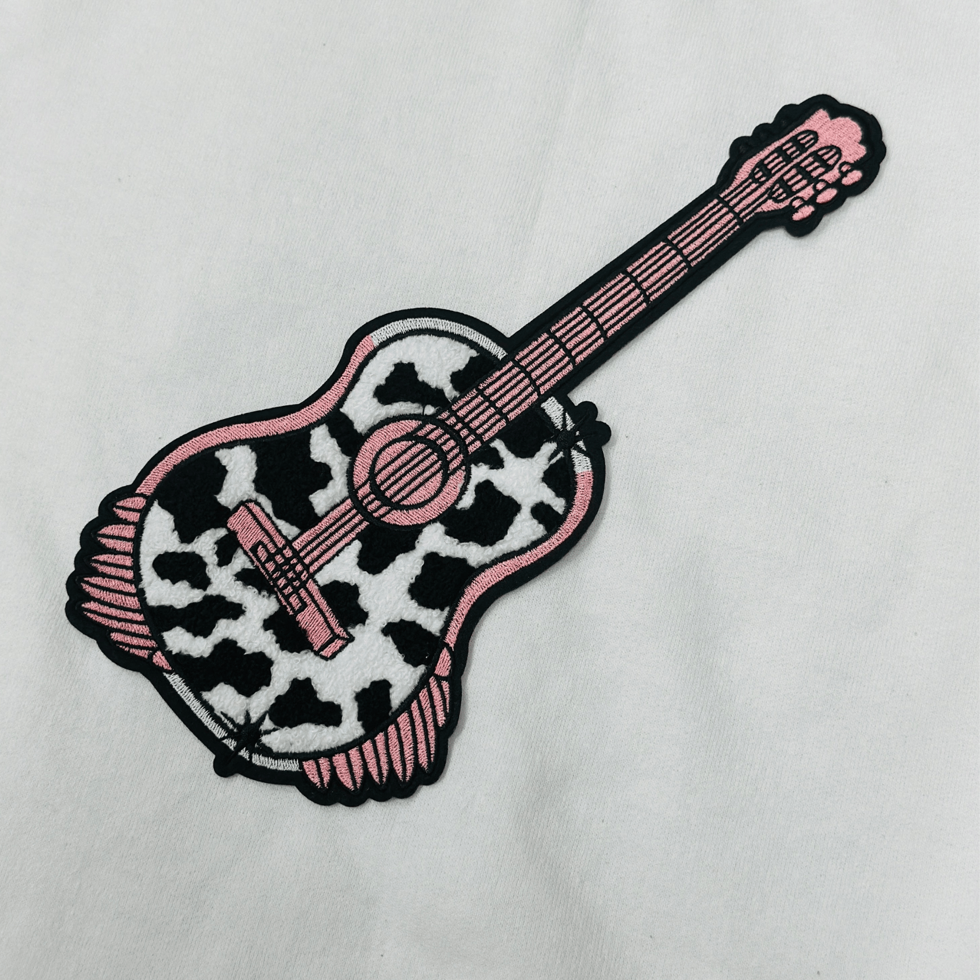 ILTEX Apparel Chenille Patches CP1062 - Guitar Cow Chenille Patch