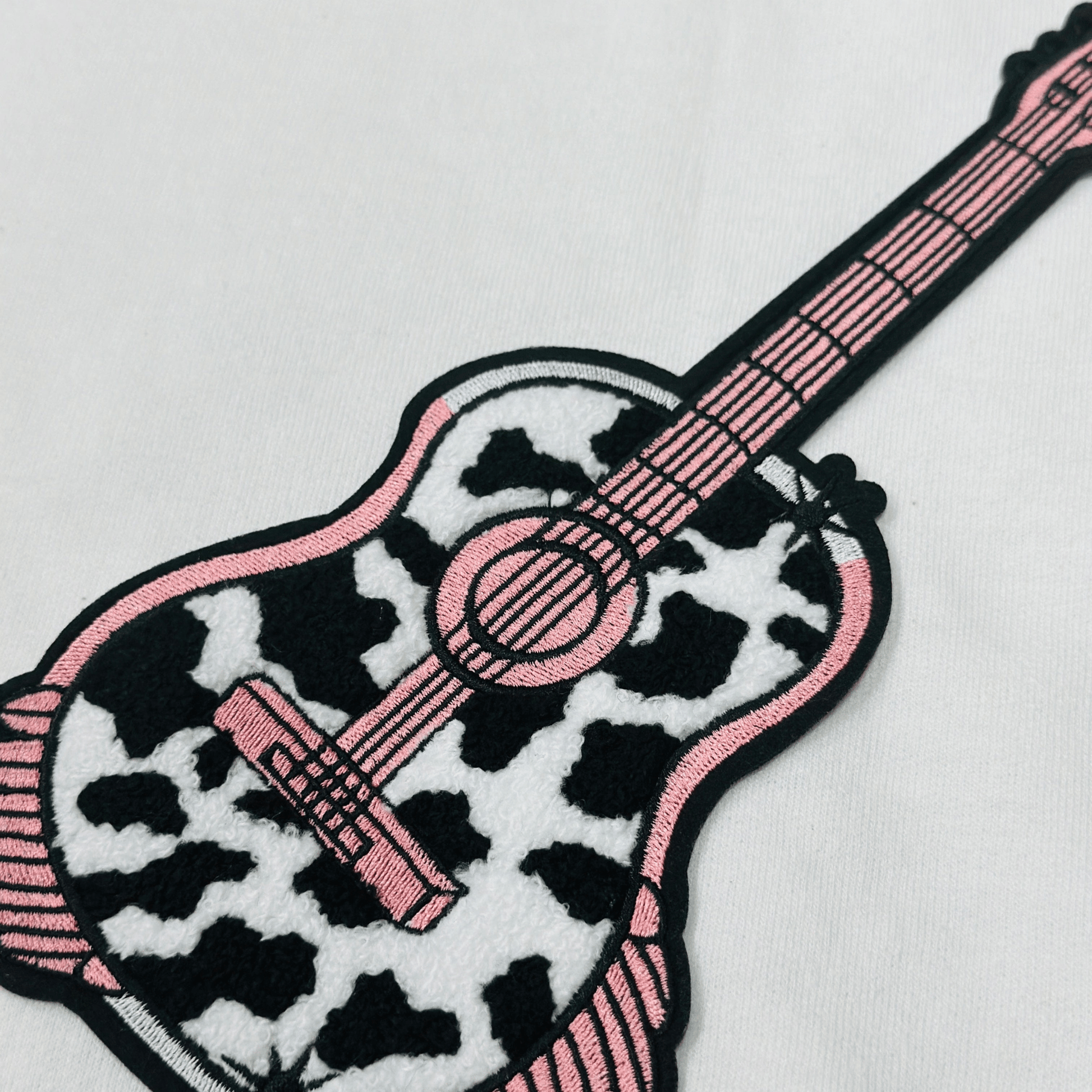 ILTEX Apparel Chenille Patches CP1062 - Guitar Cow Chenille Patch