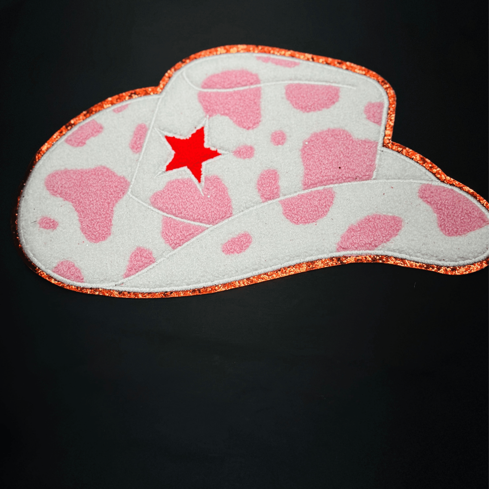 ILTEX Apparel Chenille Patches CP1063 -Pink Cowboy Hat Chenille Patch