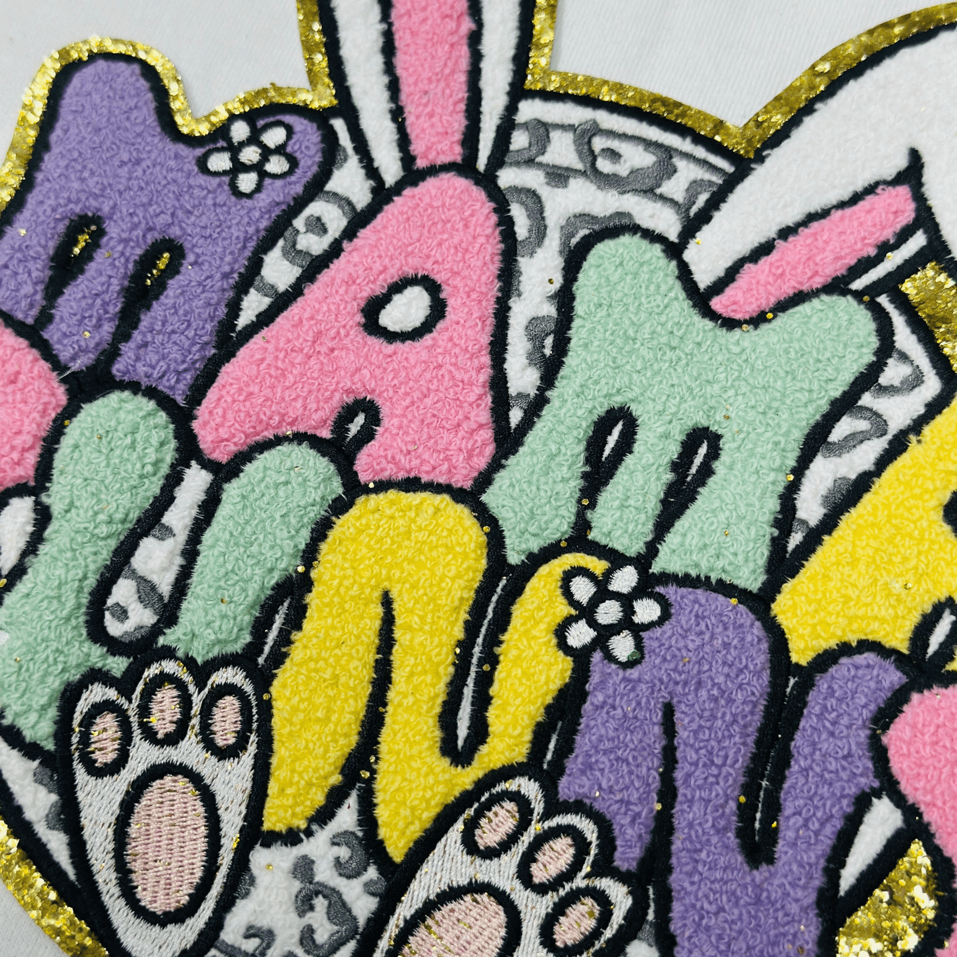 ILTEX Apparel Chenille Patches CP1073 - MAMA Bunny Chenille Patch