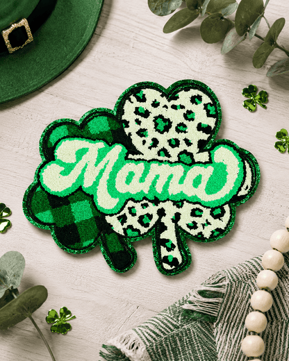 ILTEX Apparel Chenille Patches CP1086 -  St. Patrick Mama Clover Chenille Patch
