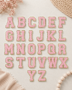 ILTEX Apparel Chenille Patches CP1092 -  Pink with Gold Chenille Letters