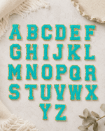 ILTEX Apparel Chenille Patches CP1093 -  Turquoise with Gold Chenille Letters