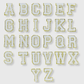 ILTEX Apparel Chenille Patches CP1094 -  White with Gold Chenille Letters