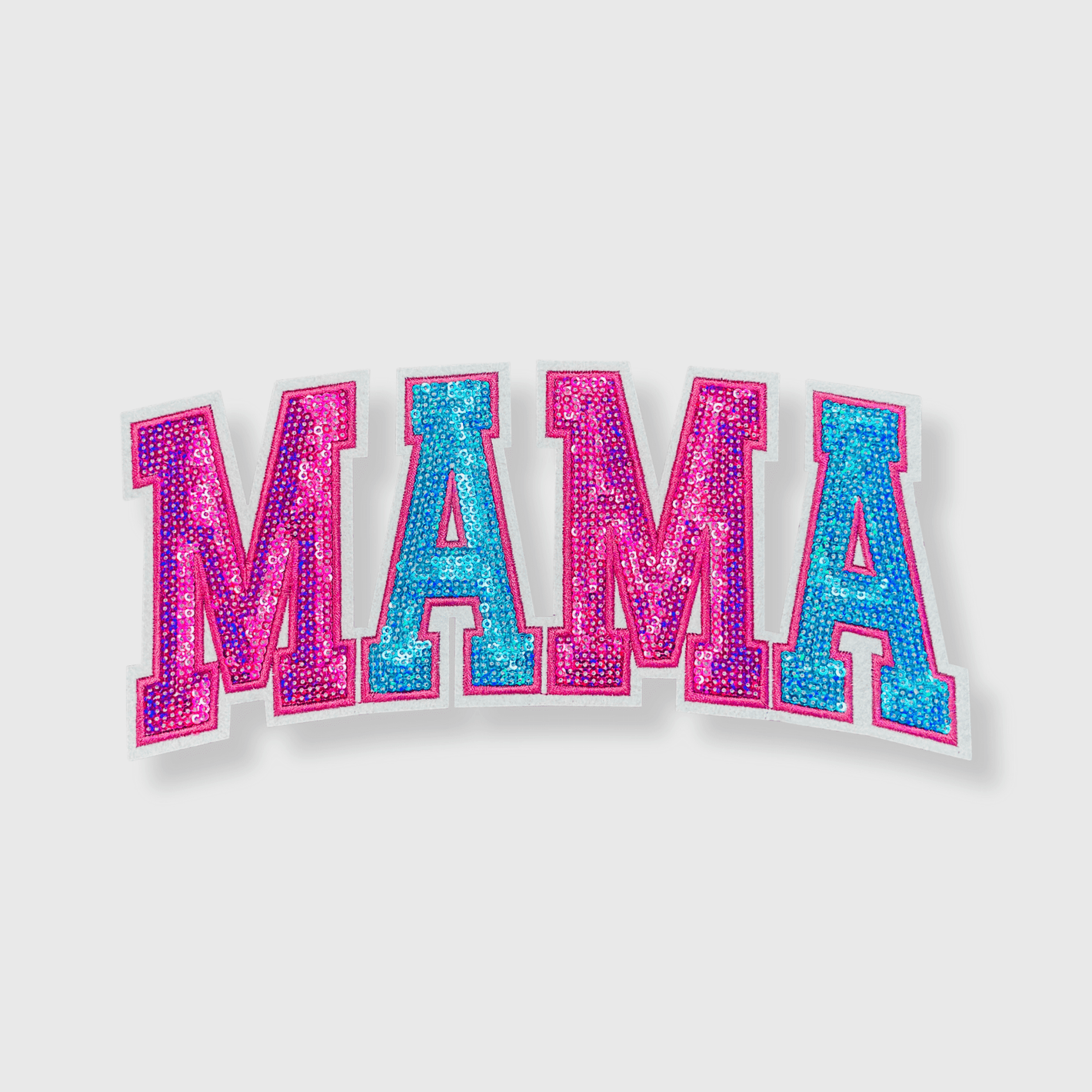 ILTEX Apparel Chenille Patches CP1098 - MAMA Pink Blue Sequin Patch