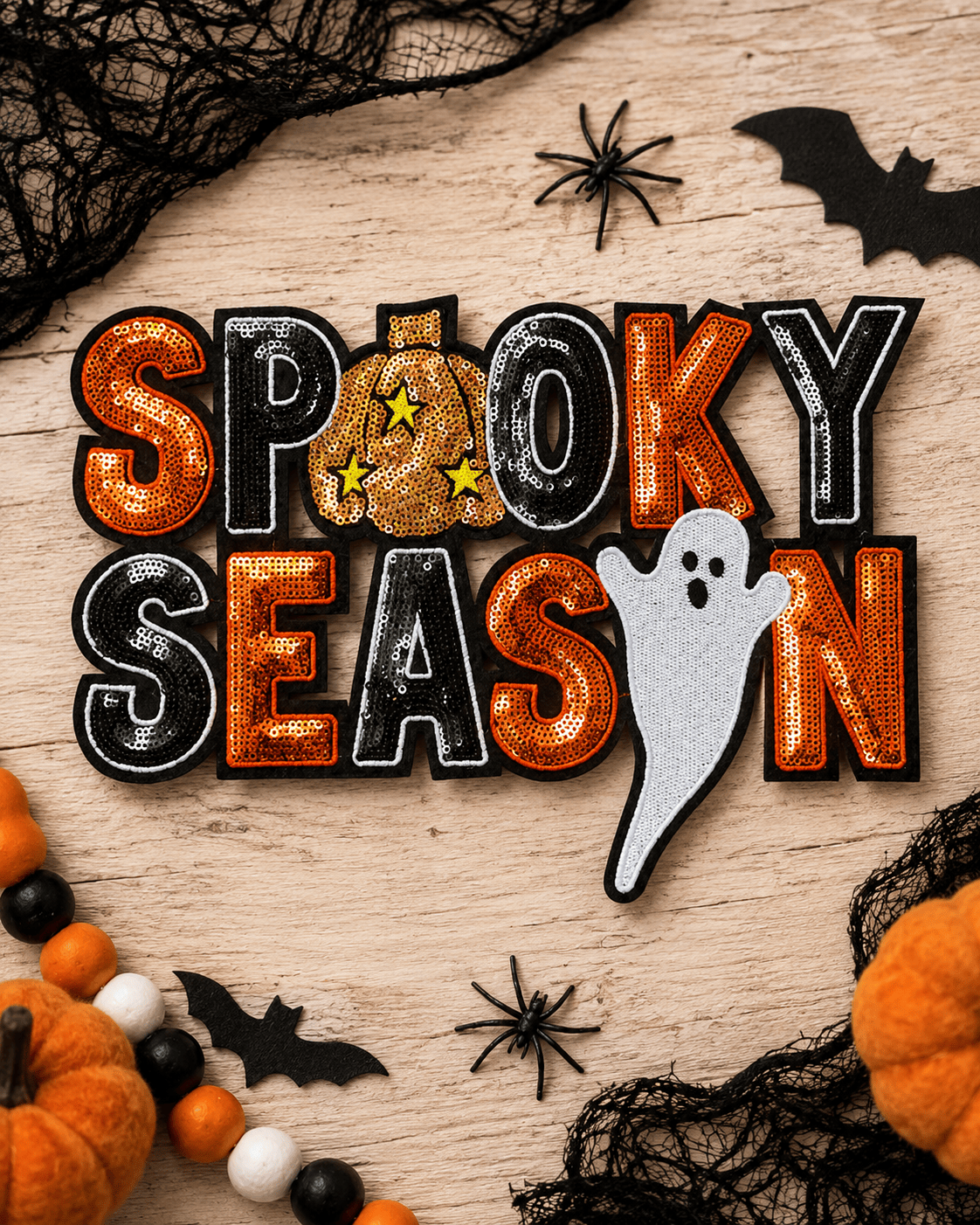 ILTEX Apparel Chenille Patches CP1099 - Spooky Season Sequin Patch