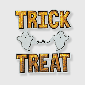 ILTEX Apparel Chenille Patches CP1104 - Trick or Treat Ghost Sequin Patch