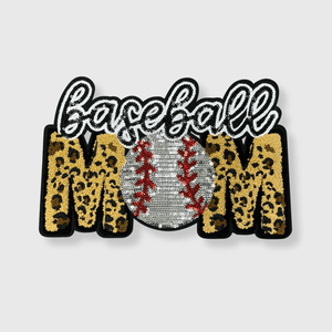 ILTEX Apparel Chenille Patches CP1109 - Baseball Mom Sequin Cheetah