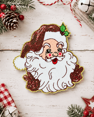ILTEX Apparel Chenille Patches CP1131 - Santa Red Sequins