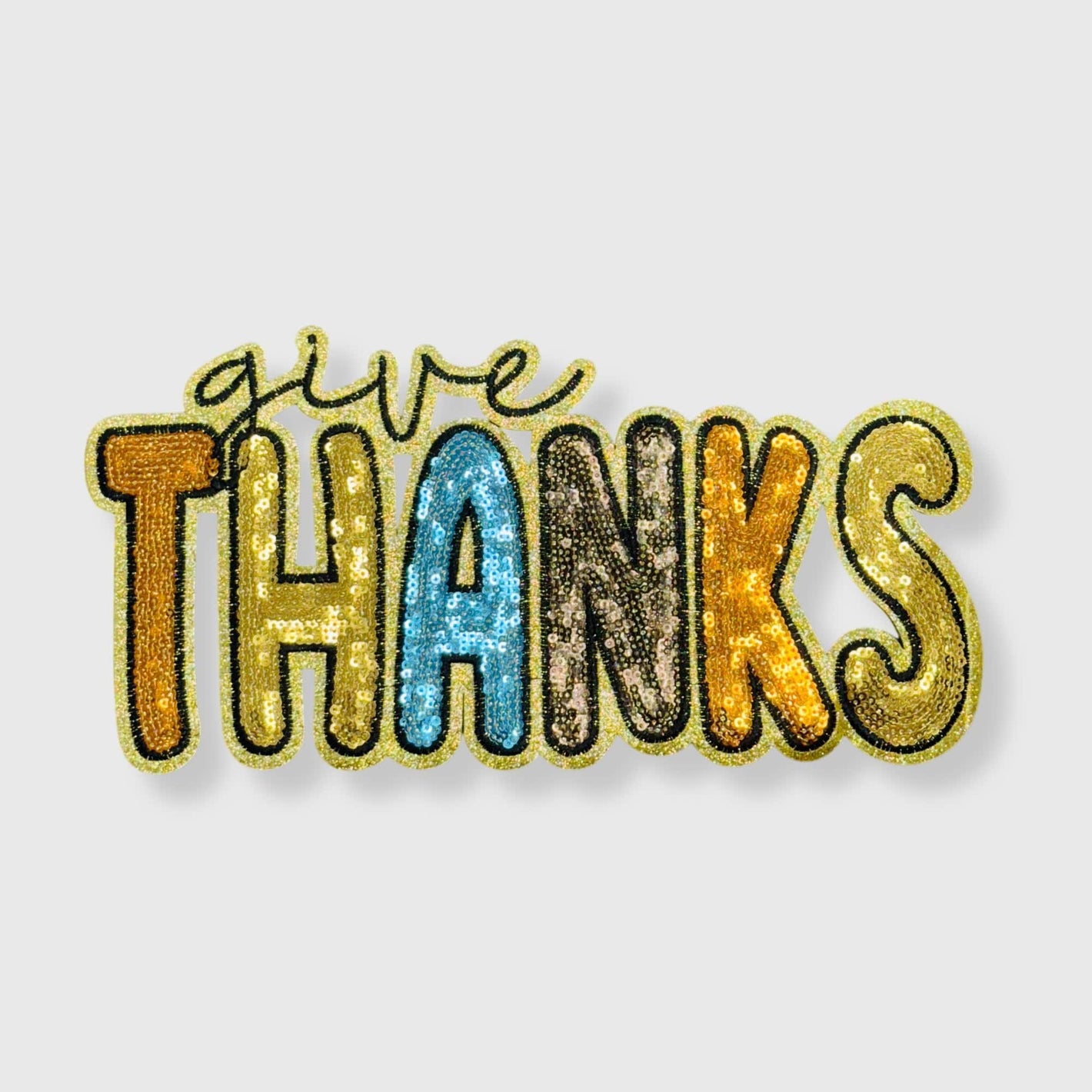 ILTEX Apparel Chenille Patches CP1159 - Give Thanks Sequin