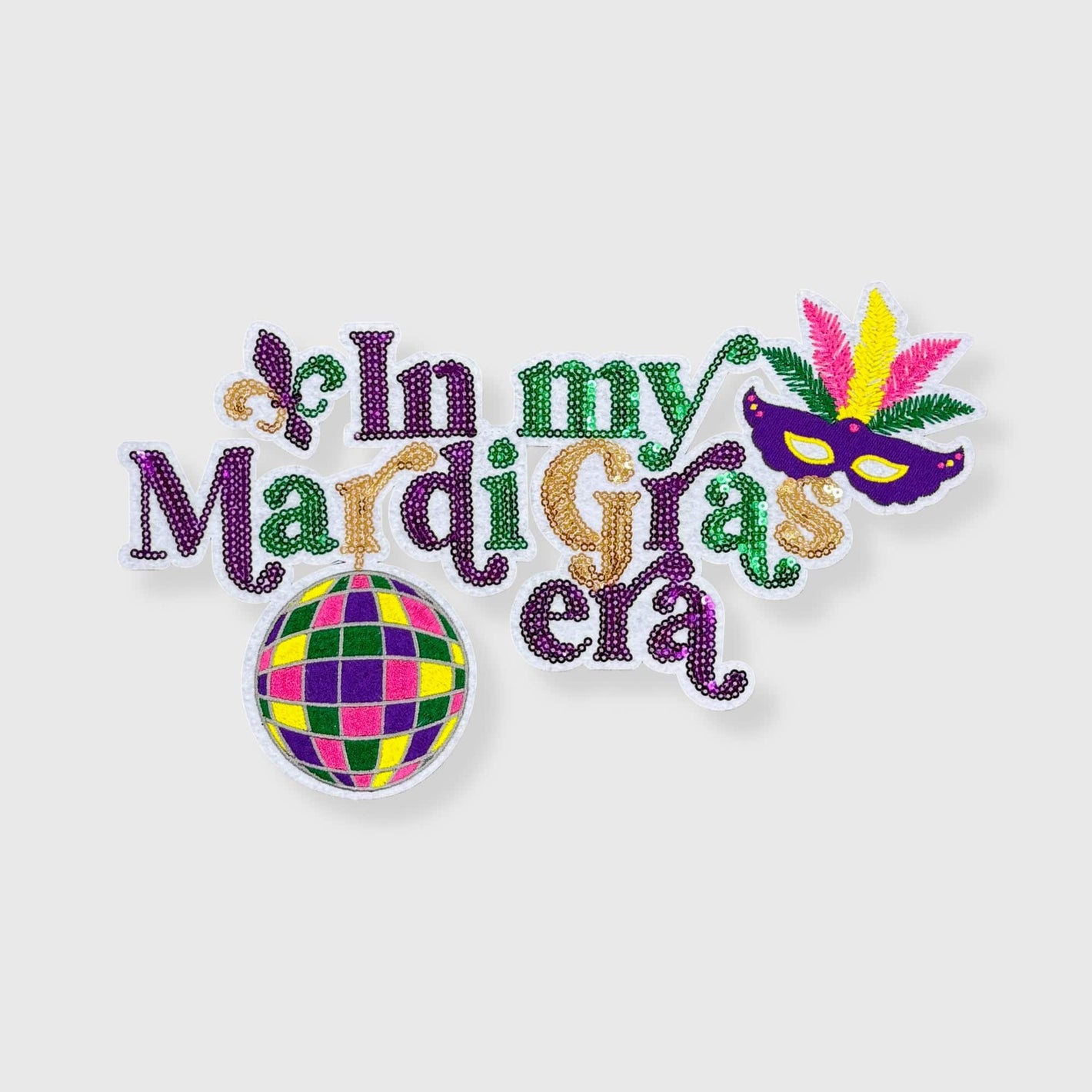 ILTEX Apparel Chenille Patches CP1161 - In My Mardi Gras Era Sequin Patch