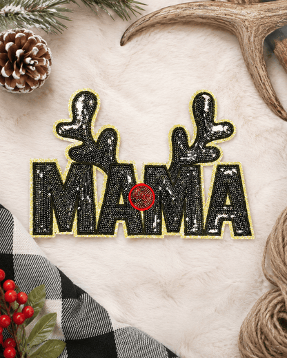 ILTEX Apparel Chenille Patches CP1165 - Mama Reindeer Patch
