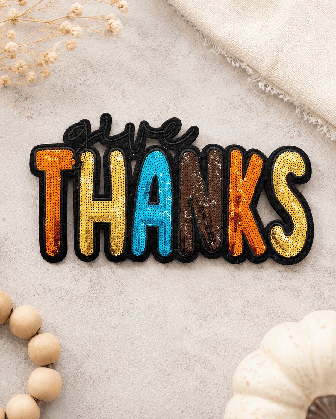 ILTEX Apparel Chenille Patches CP1167 - Give Thanks Patch