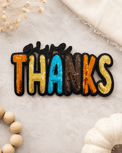 ILTEX Apparel Chenille Patches CP1167 - Give Thanks Patch