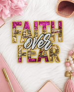 ILTEX Apparel Chenille Patches CP1168 - Faith Over Fear Patch