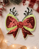 ILTEX Apparel Chenille Patches CP1169 - Reindeer Bow Patch