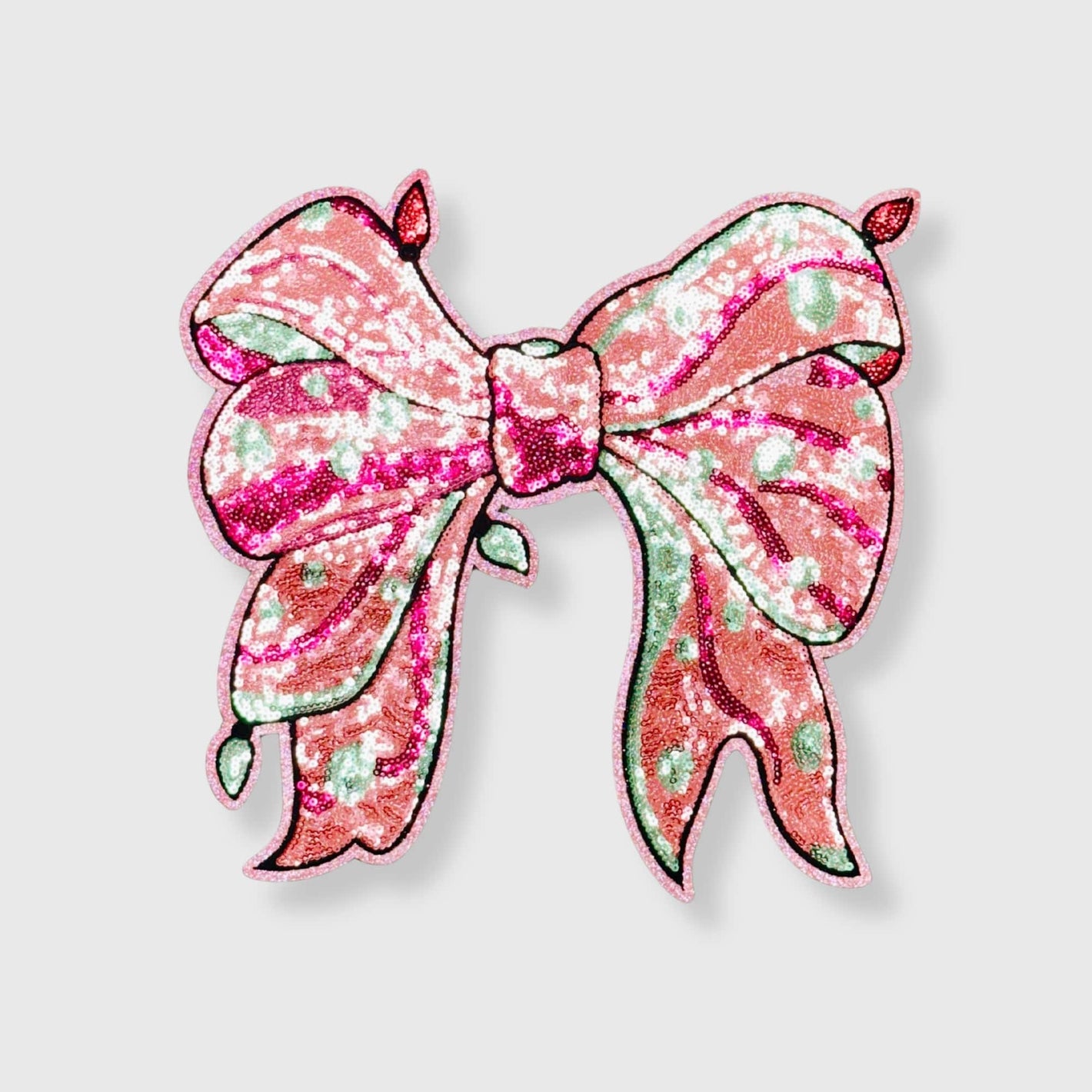 ILTEX Apparel Chenille Patches CP1172 - Pink Glitter Bow Patch